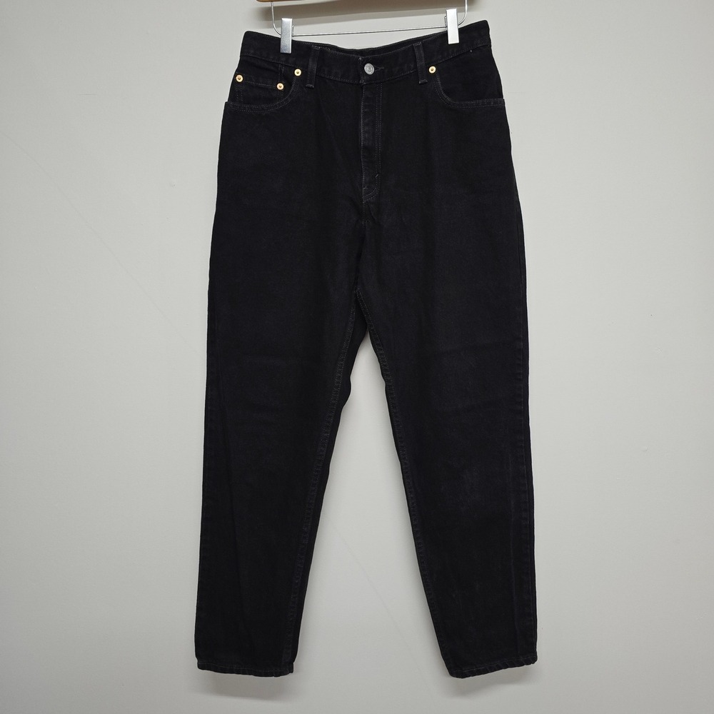 Levi 550 Relaxed Fit Tapered Leg Jeans Womens 12 Reg M Black Cotton 90s Denim
